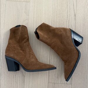 Zara Brown Heeled Boots